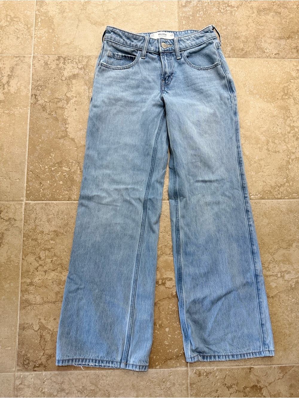 Hollister Light Wash Wide Leg Jeans 000R